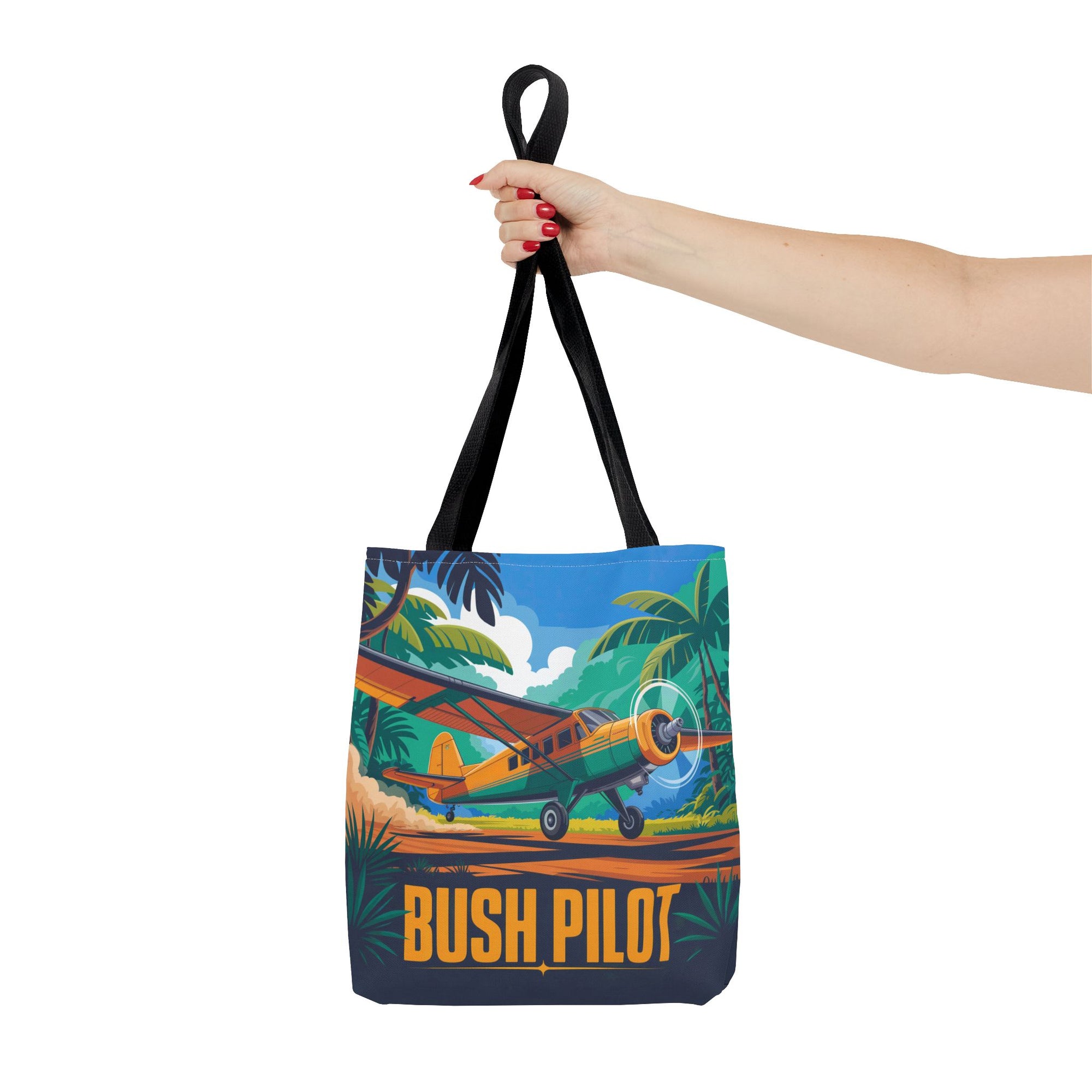 Bush Pilot Tote Bag – Jungle Skies & Remote Adventures – Available in multiple sizes and colors
