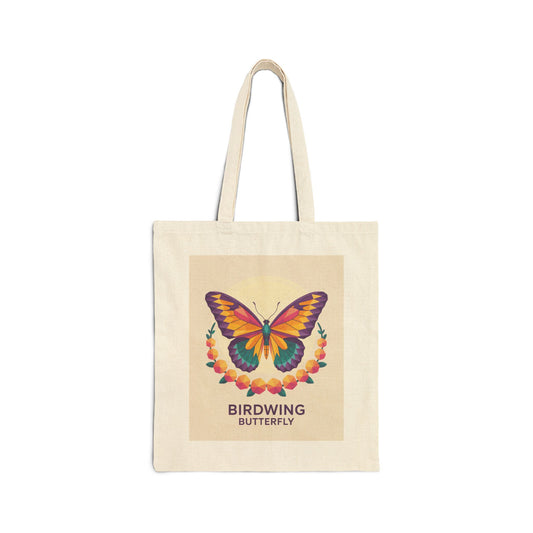 Birdwing Butterfly Canvas Tote – Tropical Elegance in Bold Colors