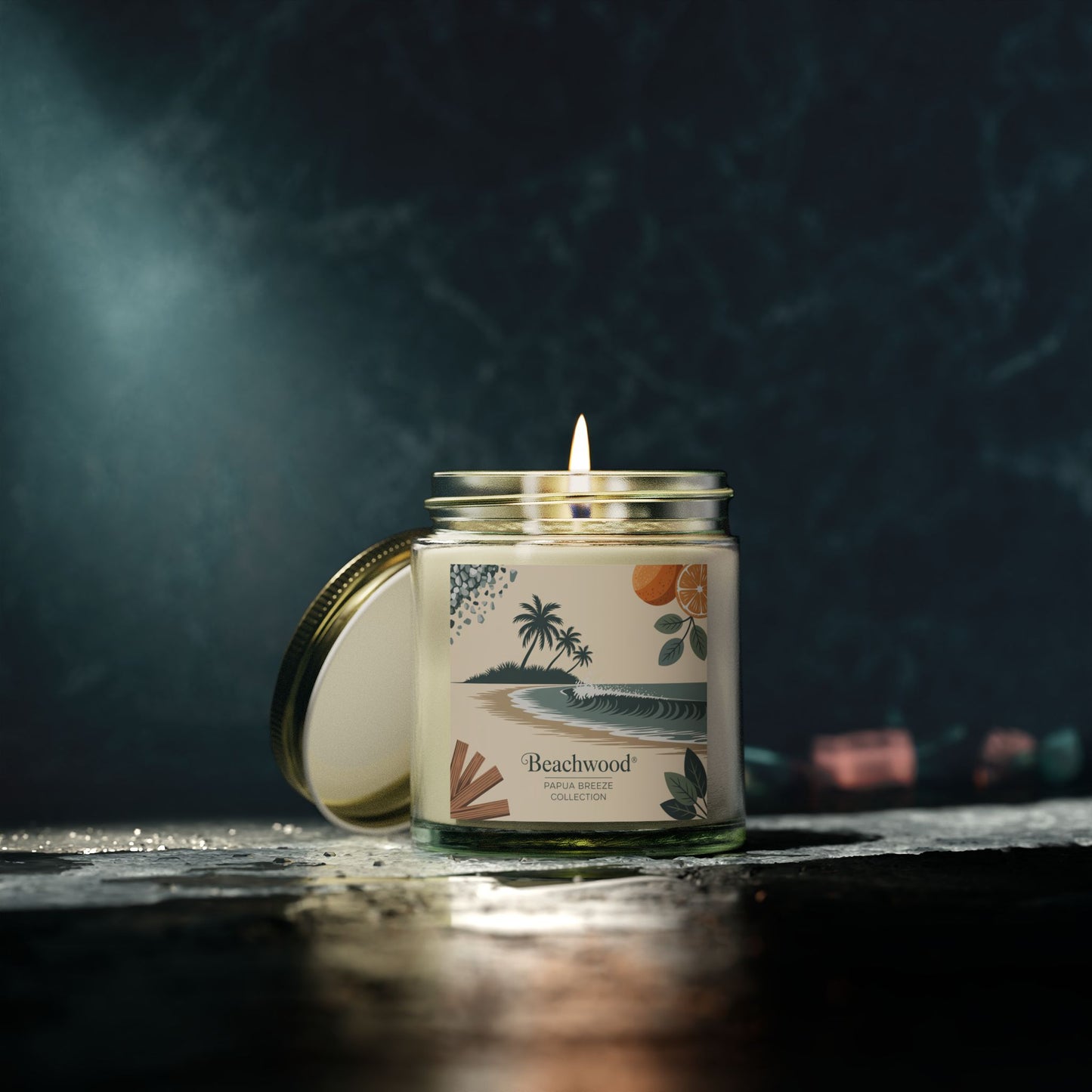 Beachwood Scented Candle – Ocean Breeze & Earthy Calm