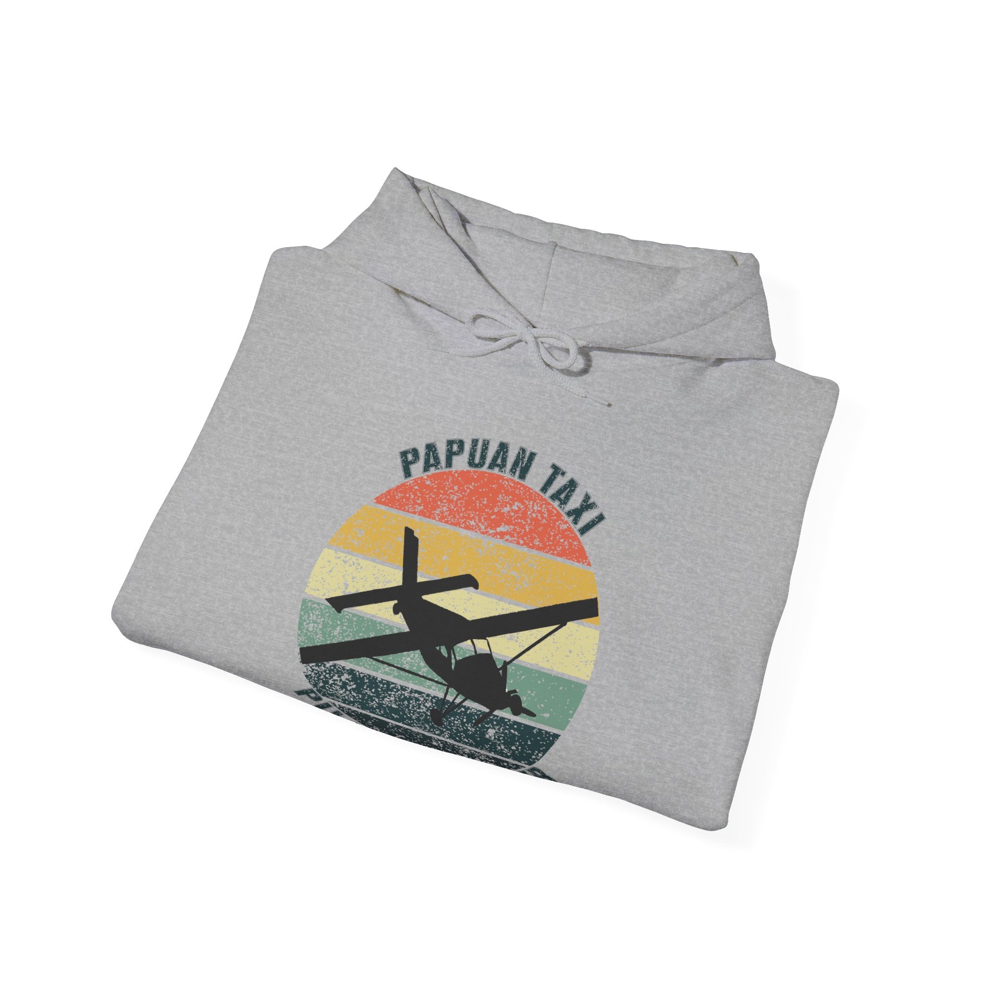 (CANADA) "Jungle Horizon" Papuan Taxi I Unisex Heavy Blend™ Hooded Sweatshirt I Retro Sun Design I Multiple Colors & Sizes Available