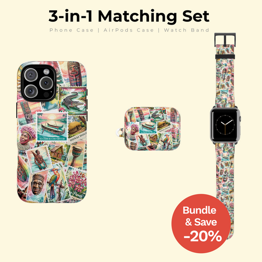 Papuan Stamp Collection Bundle I 3-Piece Tech Accessory Set