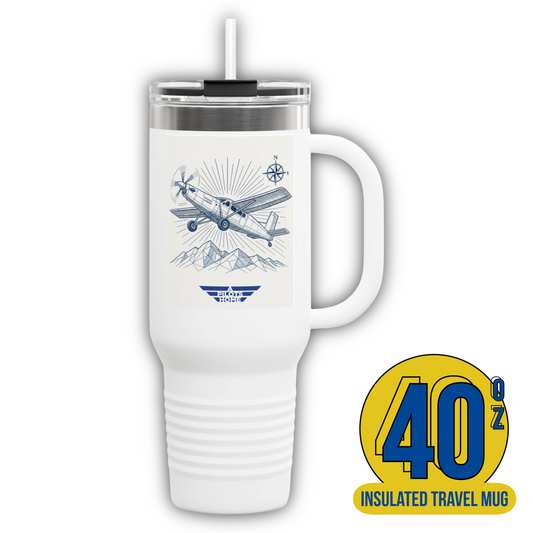 Aviation-Themed Insulated Travel Mug, 40oz | Perfect for Travel, Gifts for Pilots, Adventurers, Coffee Lovers, Outdoor Use