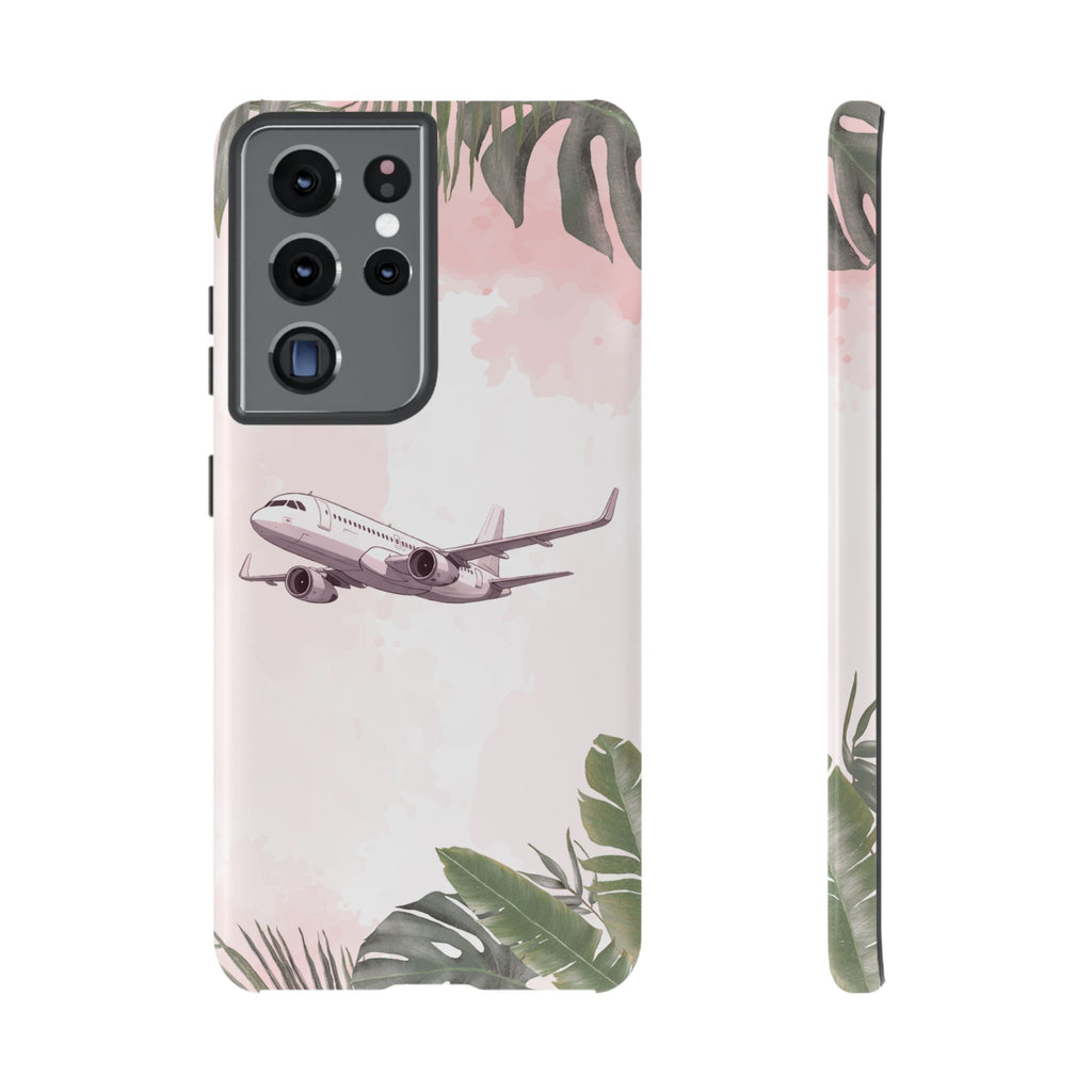 Airplane Palm Trees Coastal Design - Phone Case
