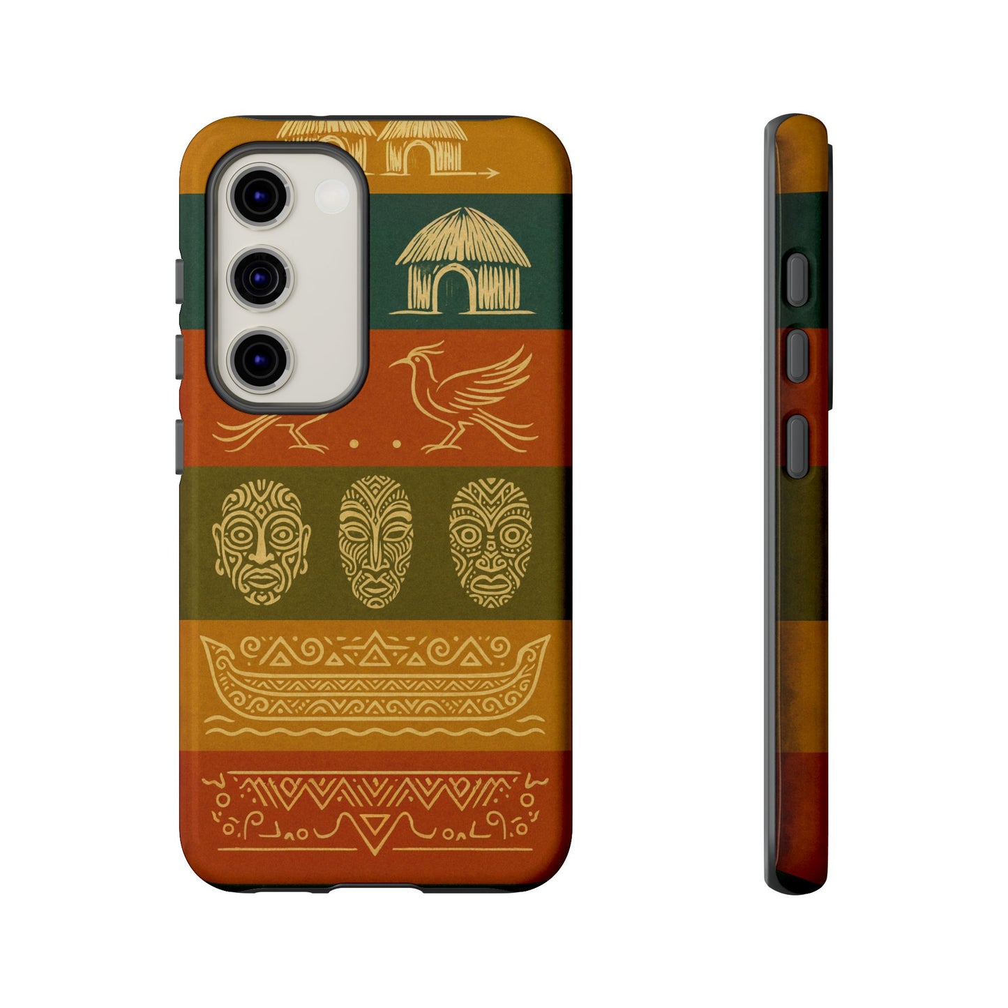 Papuan Tribal Canoe Mask Design - Phone Case