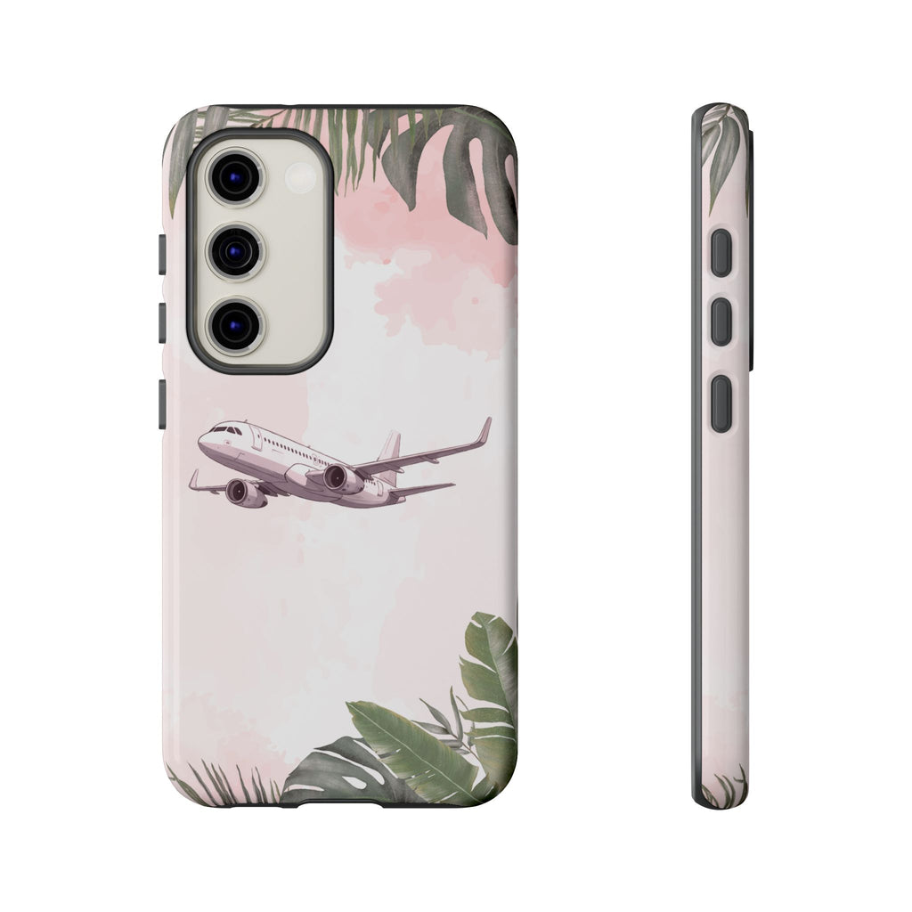 Airplane Palm Trees Coastal Design - Phone Case