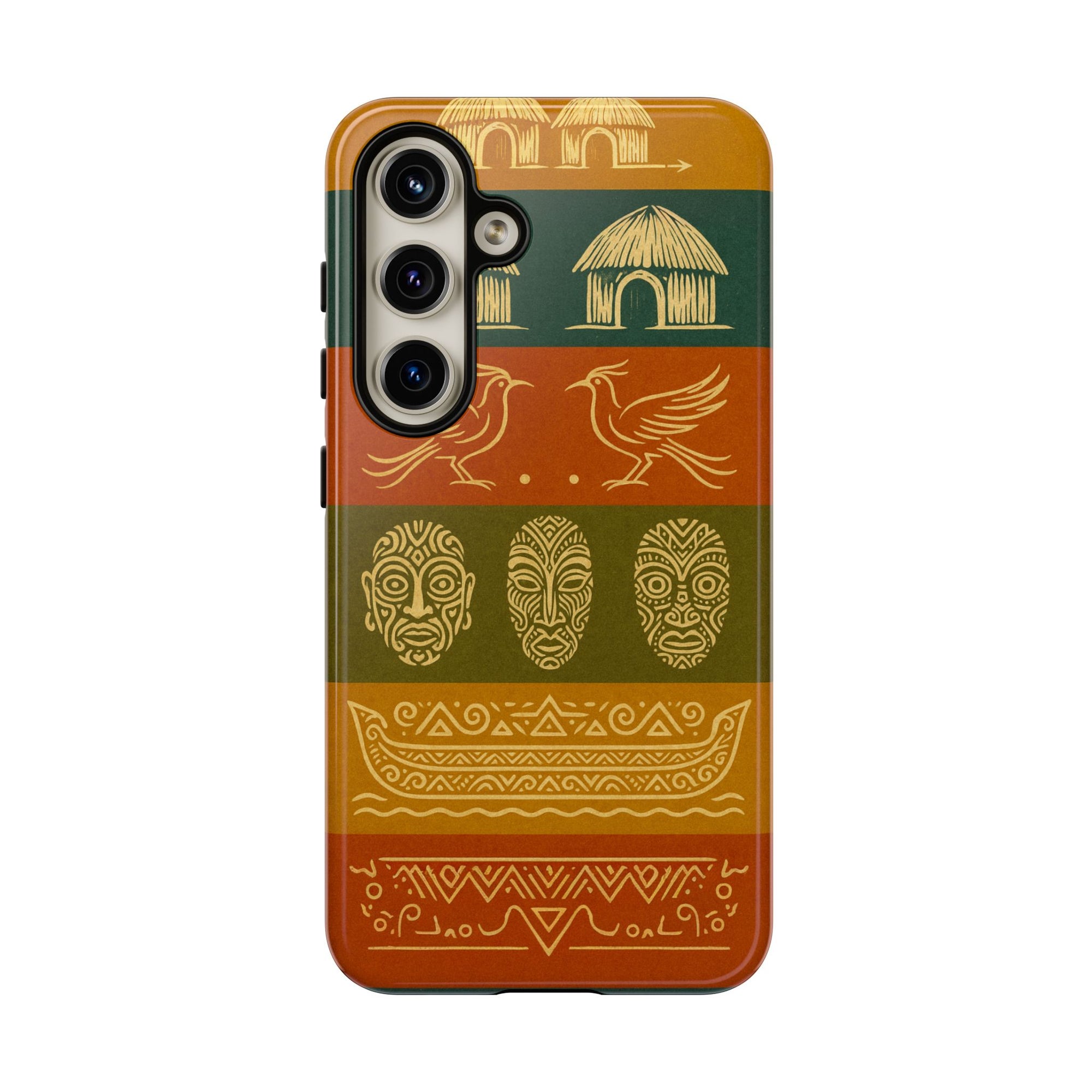 Papuan Tribal Canoe Mask Design - Phone Case