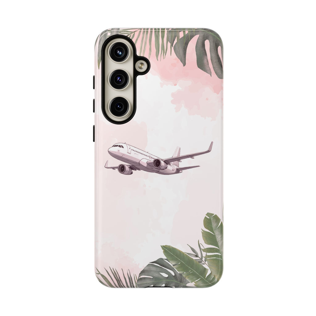 Airplane Palm Trees Coastal Design - Phone Case