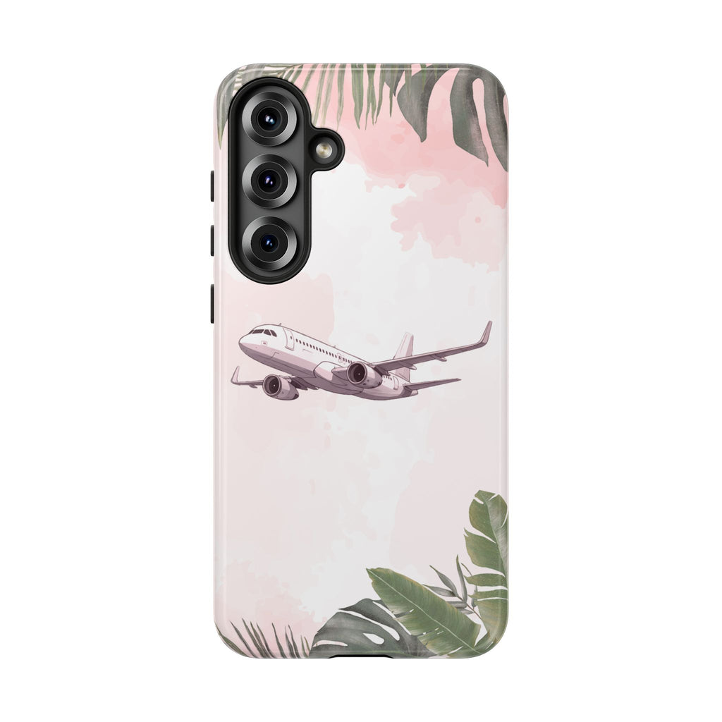 Airplane Palm Trees Coastal Design - Phone Case