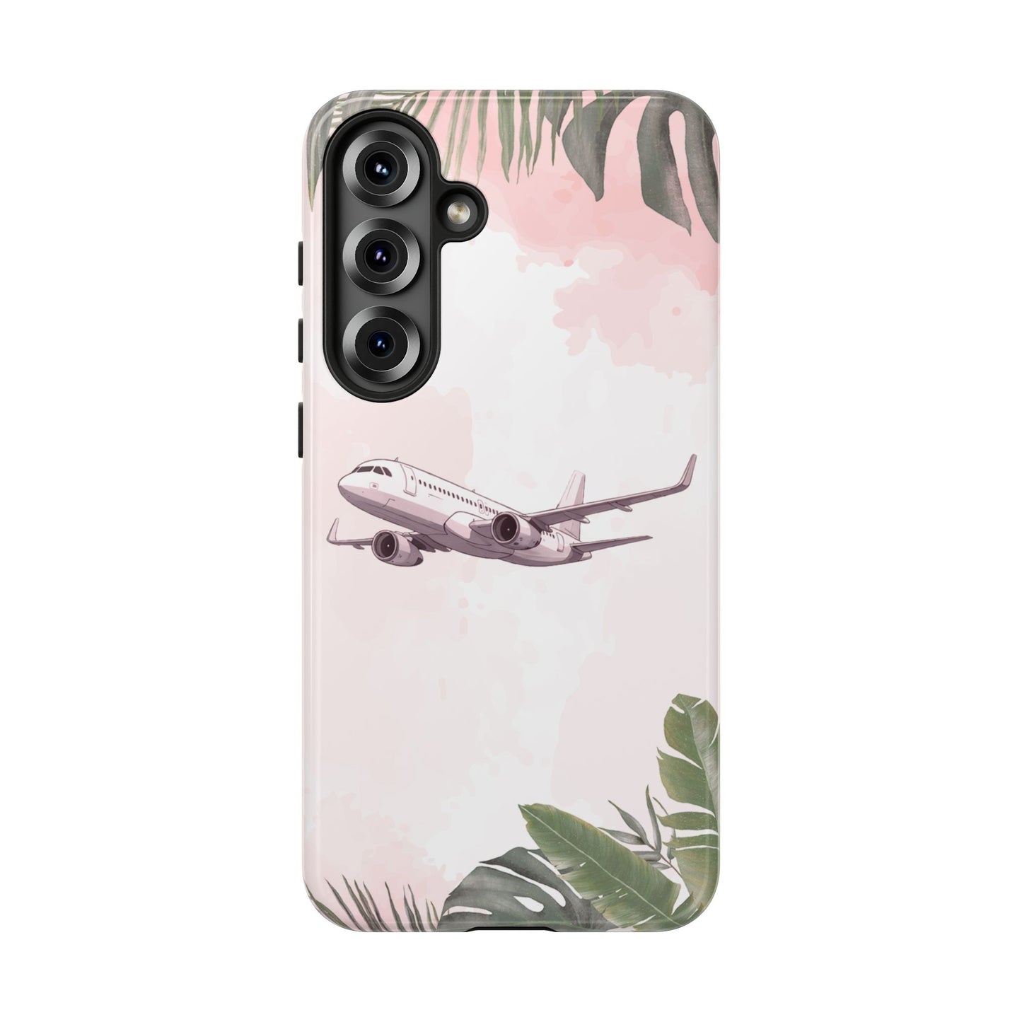 Airplane Palm Trees Coastal Design - Phone Case