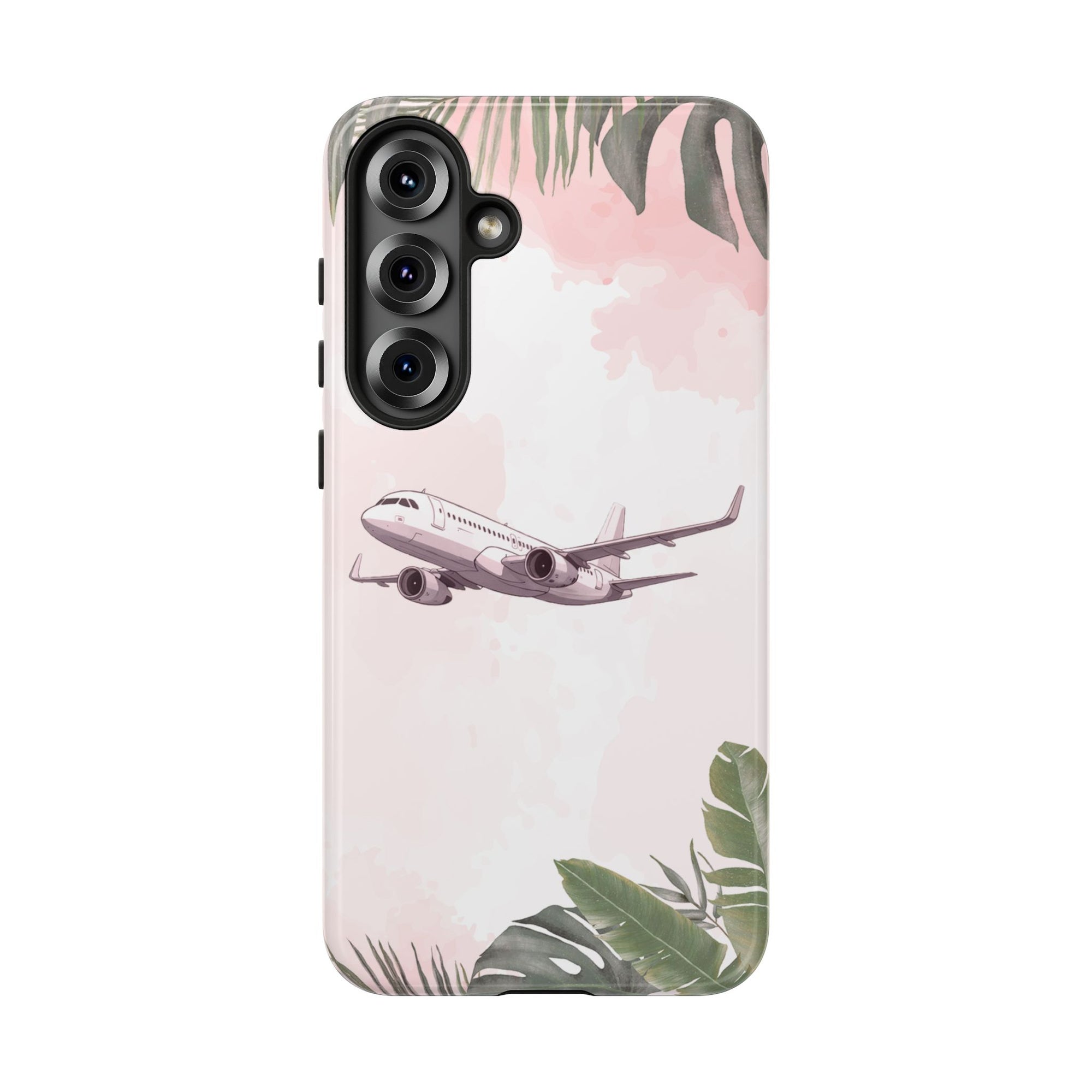 Airplane Palm Trees Coastal Design - Phone Case